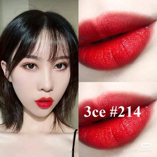 (CAM KẾT AUTH, CÓ TEM HIDDEN TAG) Son thỏi 3CE #214 Đỏ tươi pha cam