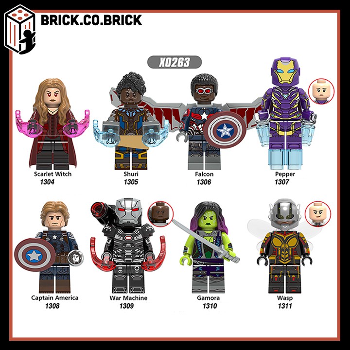 Non LEGO Siêu Anh Hùng Đồ Chơi Lắp Ráp Mô Hình Super Hero Marvels Dc Comics Shuri, War Machine, Falcon X0263 XINH