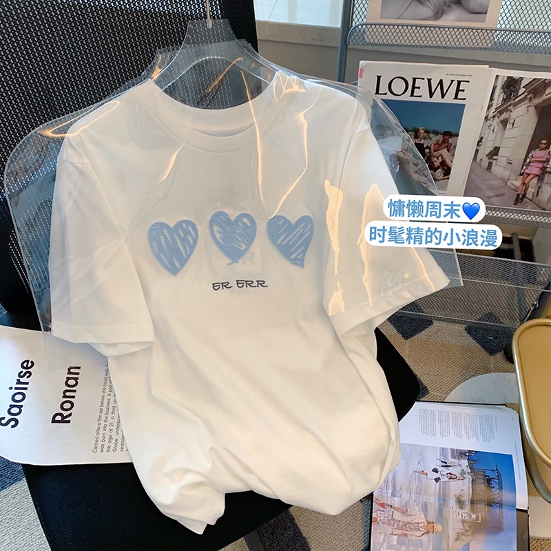 Áo thun nữ NRVP ngắn tay in chữ phong cách Hàn Quốc