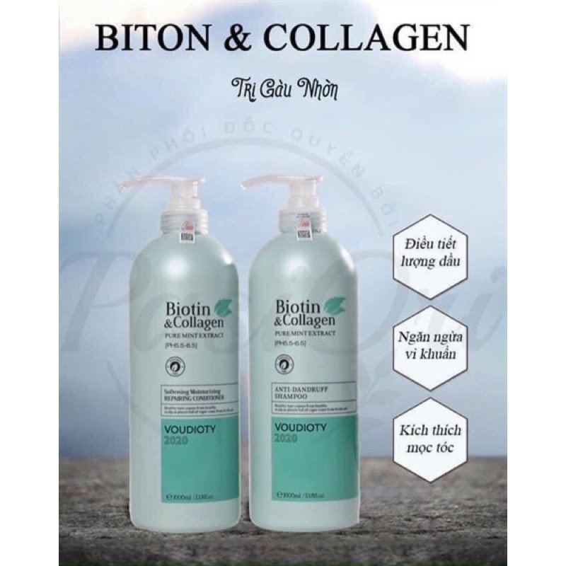 Dầu Gội Xả Biotin Collagen Voudioty 1000ml, Ngăn Ngừa Rụng Tóc, Gàu & Kiềm Dầu, Phục Hồi Hư Tôn| Chính Hãng | BigBuy360 - bigbuy360.vn