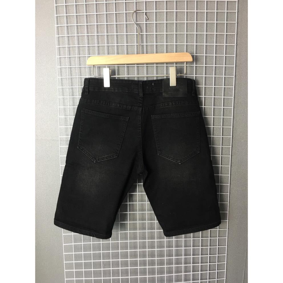 [FREESHIP EXTRA GIẢM TỚI 70K PHÍ VẬN CHUYỂN ĐƠN TỪ 50K ĐẾN 300K] Quần Short Jeans Nam Đen Trơn GOZ Co Giãn 4 Chiều &lt;75kg