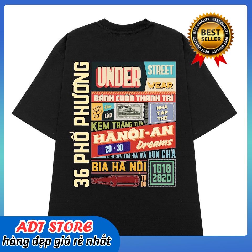 Áo Thun Tay Lỡ Hà Nội Áo Phông Hanoi Under Nam Nữ Unisex - In Hình Local Brand Streetwear Oversize Form Rộng