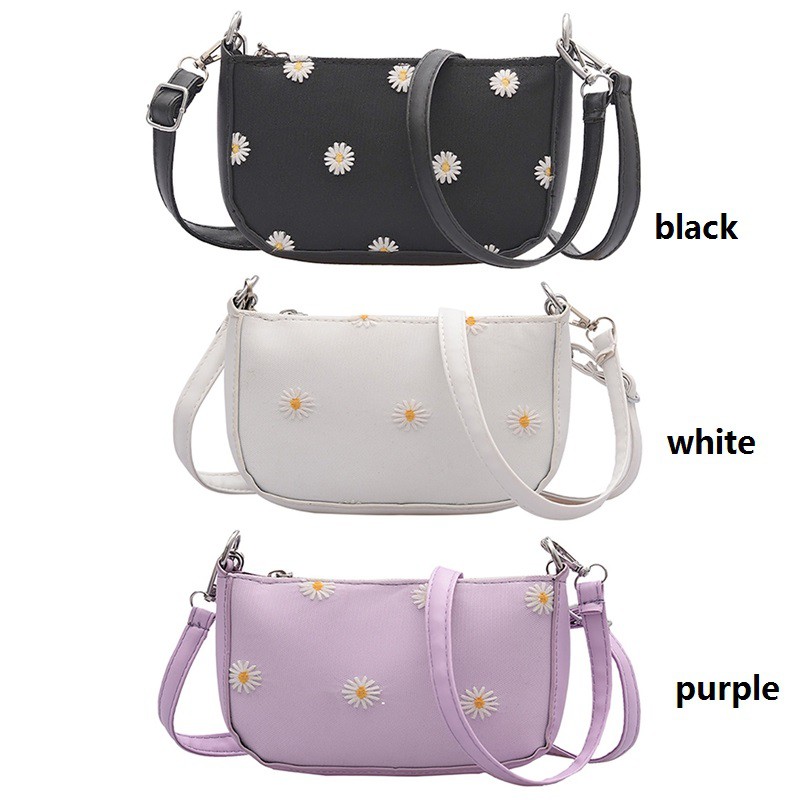 Túi Xách Da Pu Họa Tiết Hoa Cúc Xinh Xắn Cho Nữ