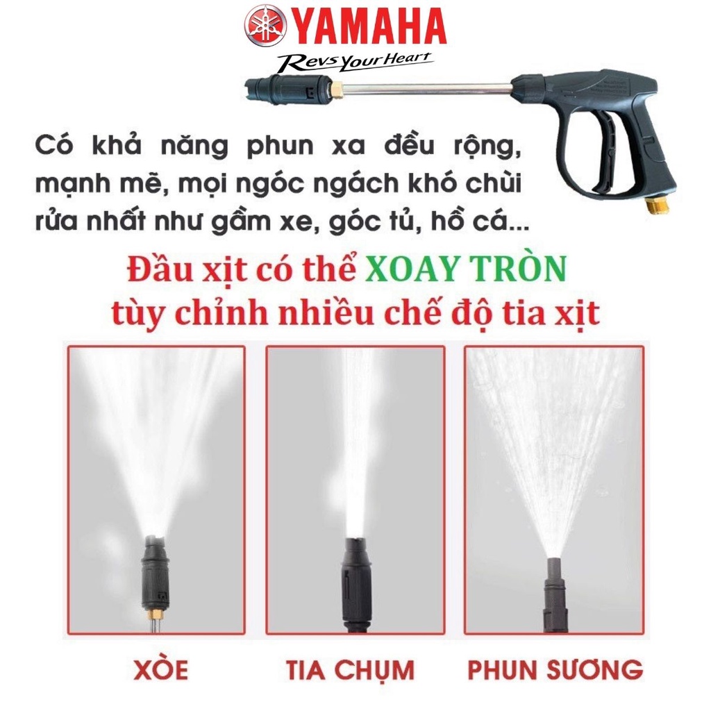 Máy rửa xe áp lực cao YAMAHA - YA998 công suất 3500W tặng kèm bình tạo bọt tuyết - Máy xịt rửa gia đình Yamaha.