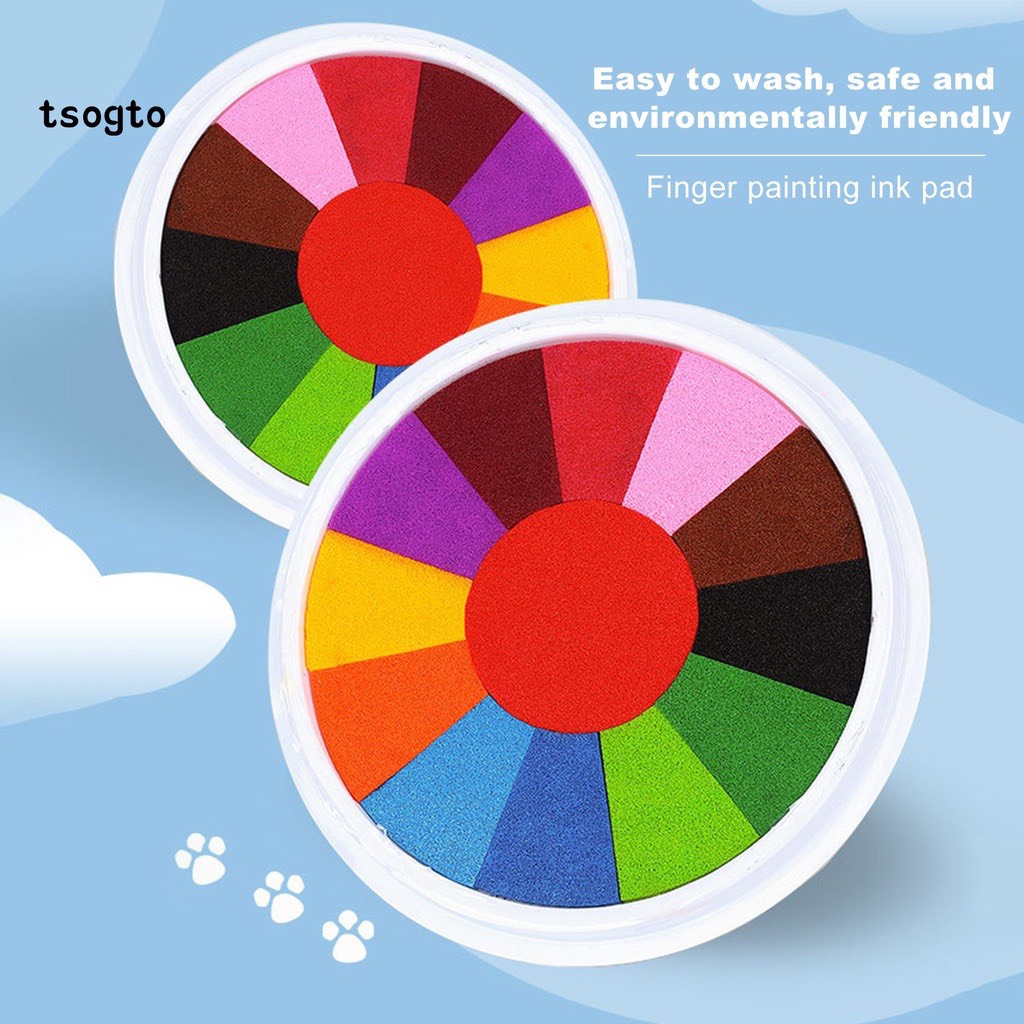 Màu chơi dấu vân tay loại to kèm sách hướng dẫn COMBO Washable Paint Pad + Finger Painting Book