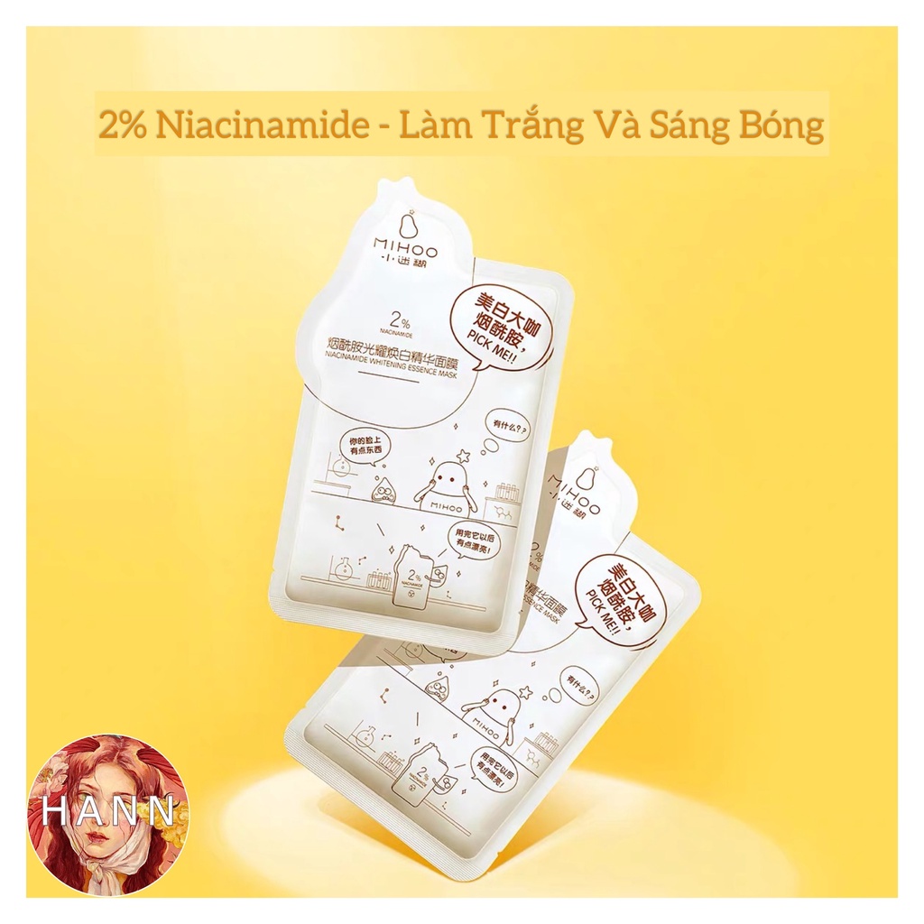 (MỚI VỀ) Mặt Nạ Tiểu Mơ Hồ Mẫu Trắng Niacinamide Làm Trắng Và Sáng Da (25ml)