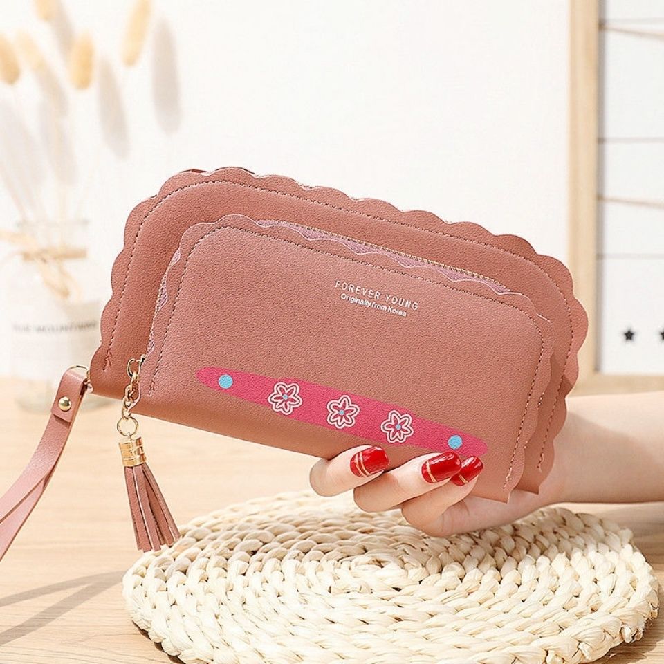 Women's Wallet Long Zip Wallet Korean Style Fashion Classy Women's Handbag Large Capacity Change and Mobile Phone Bag WLB1