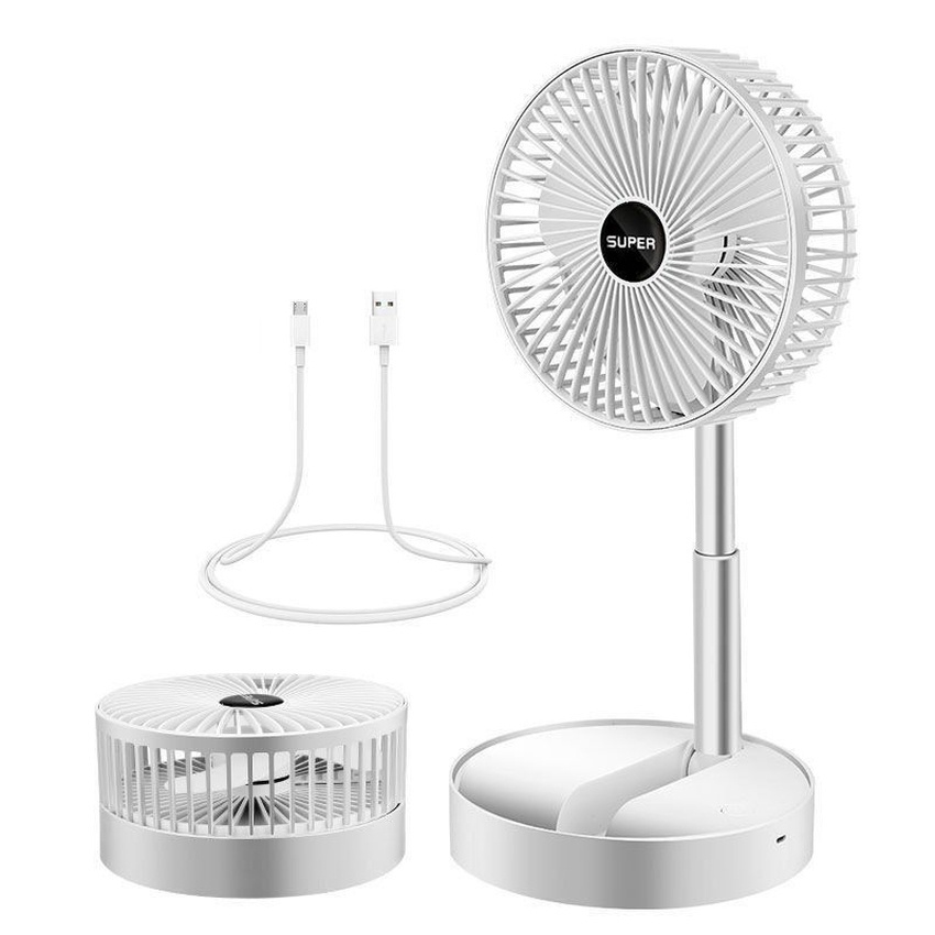 Quạt sạc tích điện mini gấp gọn FS002 mini cầm tay để bàn siêu mát pin dùng 8h 3 cấp độ gió