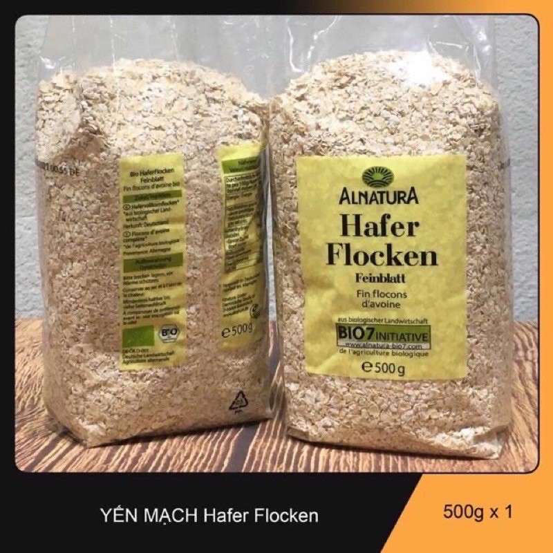 Yến mạch hữu cơ Đức Hafer Flocken 500gr (cán vỡ)