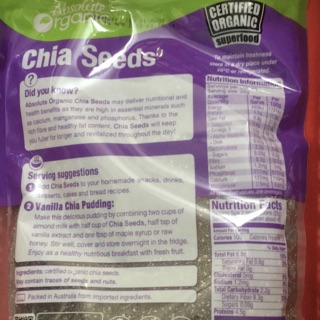 Hạt chia Úc Organic Chia Seeds 1kg.