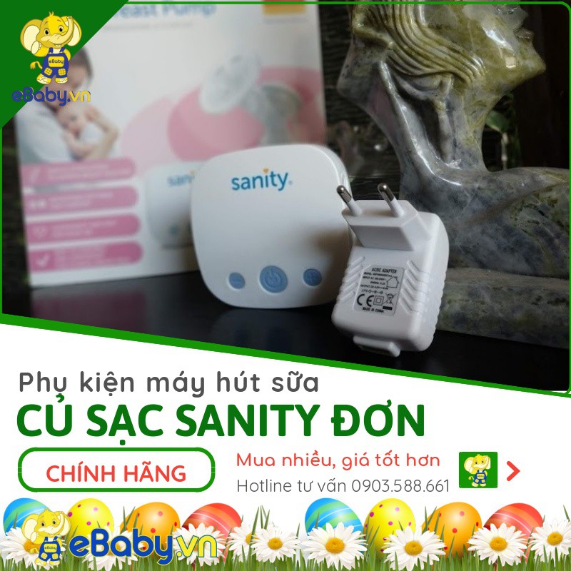 Phụ kiện máy hút sữa Sanity đơn - bình sữa, núm ti, ống khí, van 1 chiều, đệm hút, phễu massage máy vắt sữa Sanity