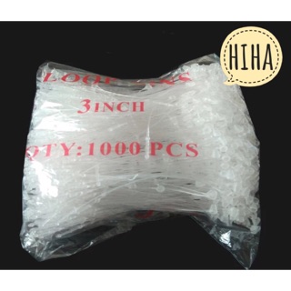 Dây nhựa treo nhãn mác quần áo Ty vòng ĐẦU TRÒN - 3 inch 1000 pcs