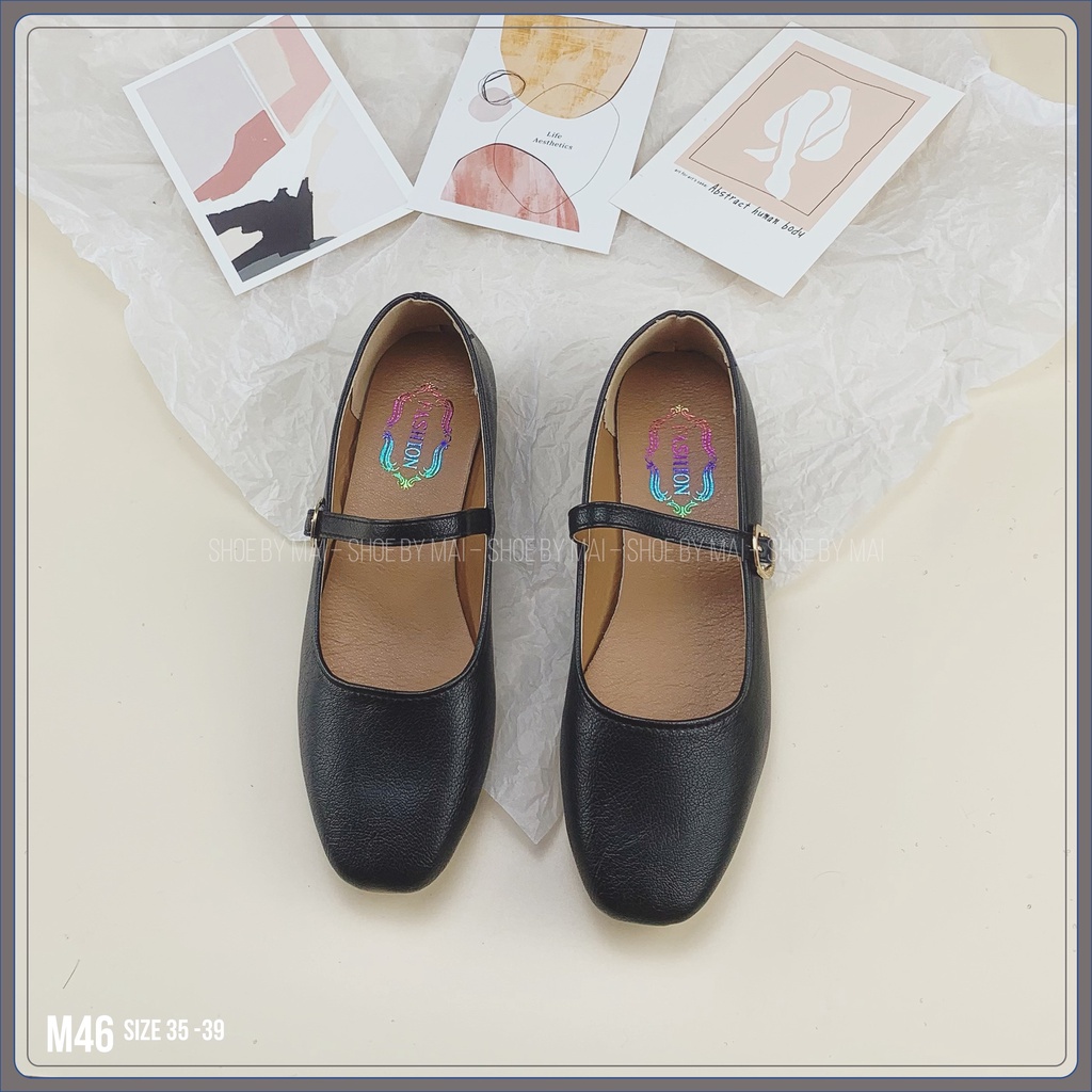 Giày búp bê nữ,giày mũi tròn ulzzang M46 SHOEBYMAI