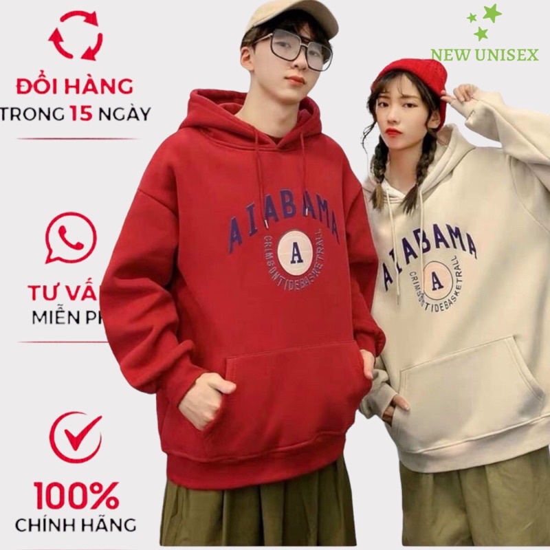 Áo Hoodies Unisex Chất Nỉ Mềm Mát Có Nón Kiểu Chui Đầu In AIABAMA Thích Hợp Mặc 4 Mùa [NEW UNISEX]