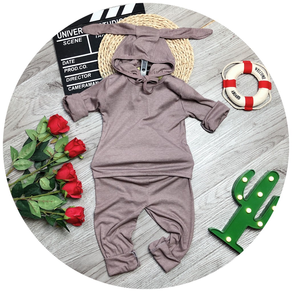 Bộ len tăm mũ rời tai thỏ QATE203 cho bé 8-18kg | BigBuy360 - bigbuy360.vn