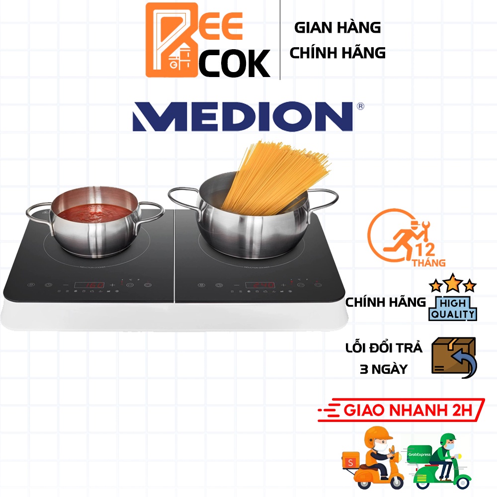 Bếp từ đôi Medion MD 18493 Double induction cooker 3500W mặt kính khôn