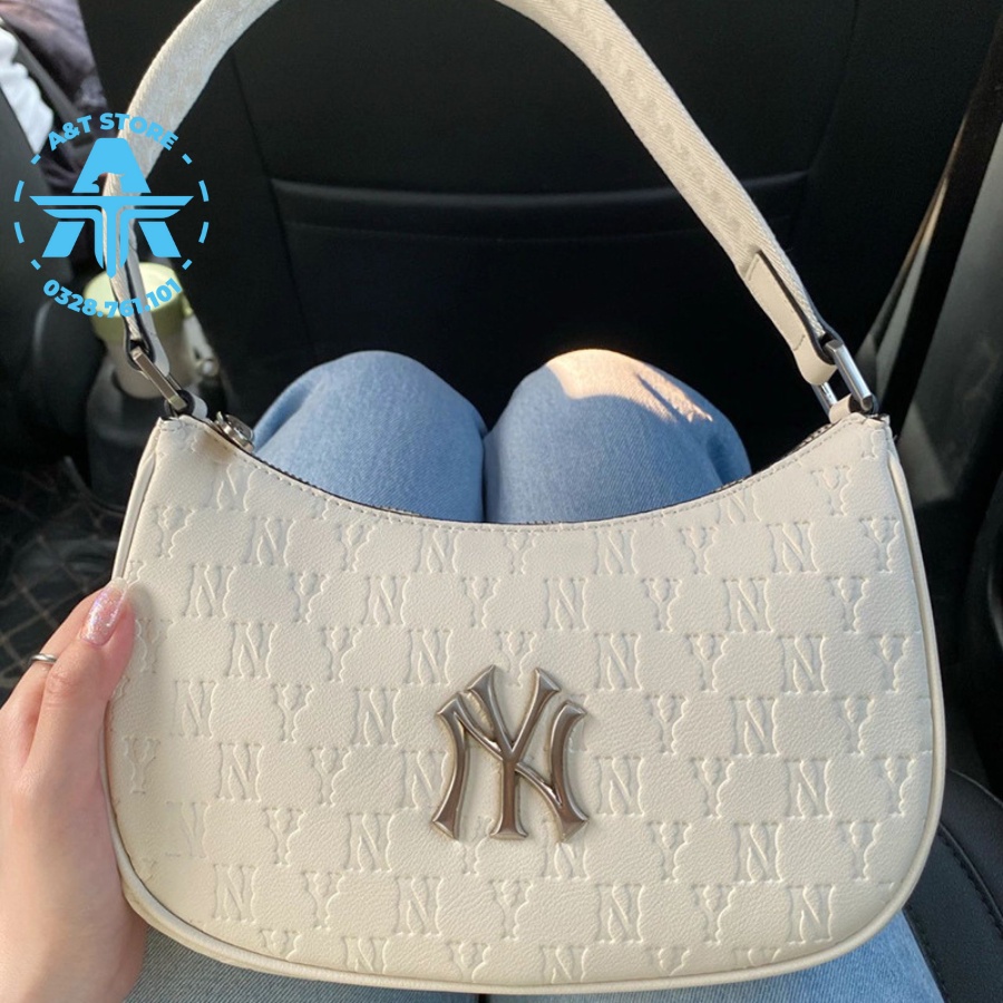 Túi Kẹp Nách MLB NY Da In Chìm Full Tag Code