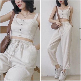 Set áo croptop & quần baggy -