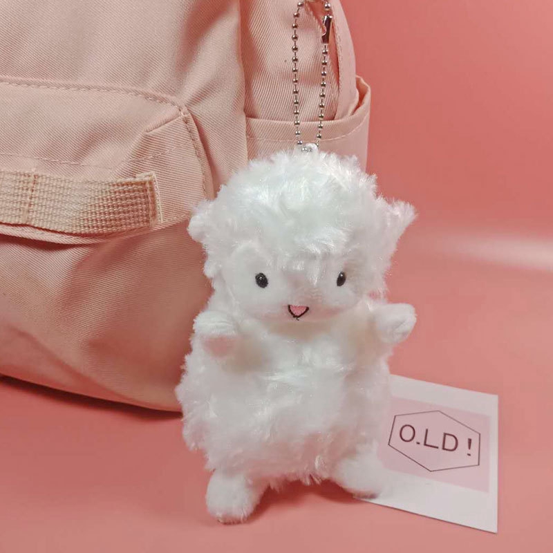 Móc Khóa Cặp Đi Học Hình Cừu Nhồi Bông Đáng Yêu