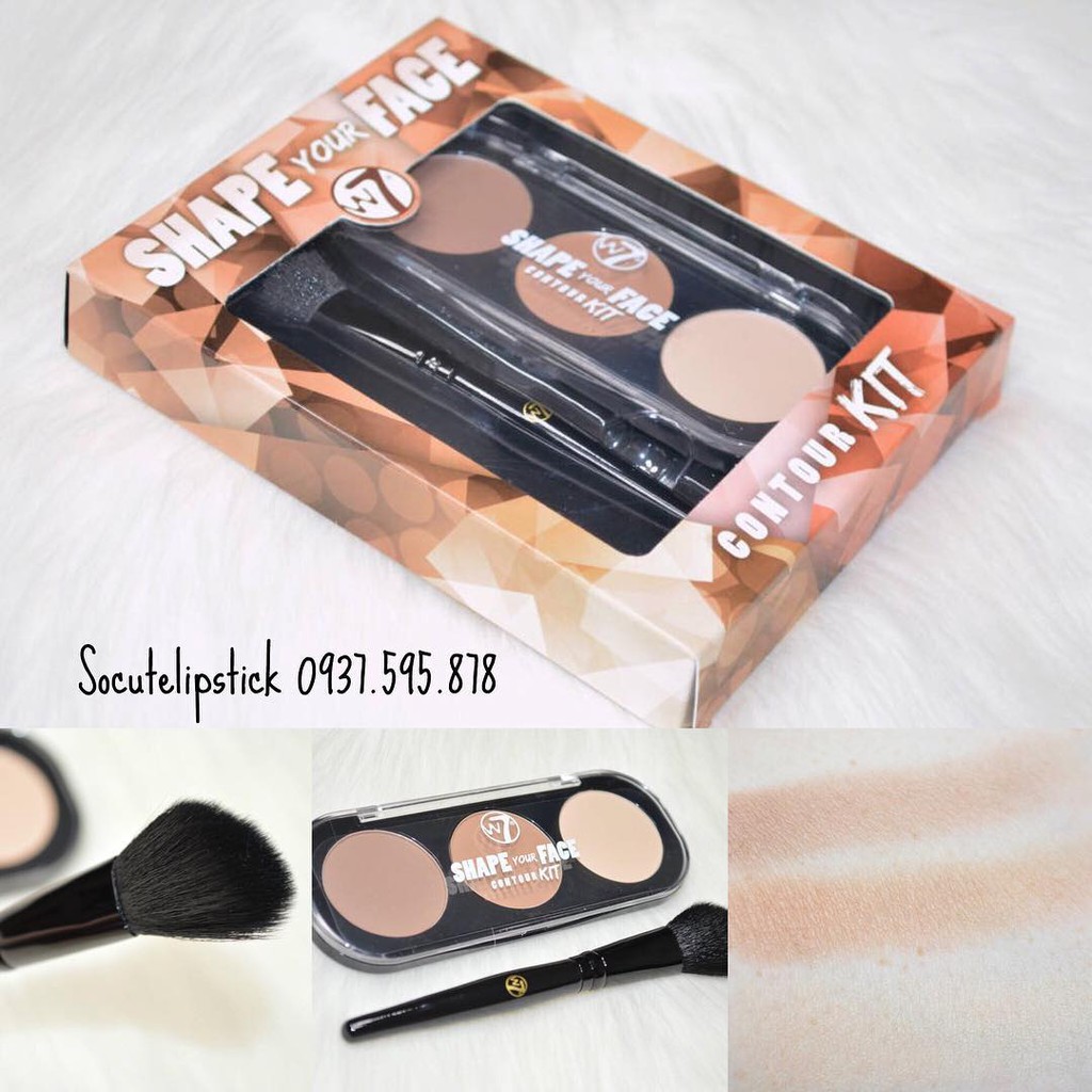 Bộ Phấn Tạo Khối 3 Ô kèm Cọ W7 Shape Your Face Contour Kit (Anh Quốc) | BigBuy360 - bigbuy360.vn