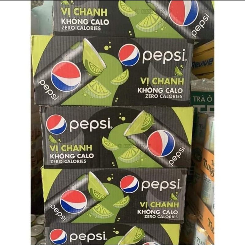 PEPSI KHÔNG CALO VỊ CHANH (LỐC 6 LON 330ml/ THÙNG 24 LON 330ml)