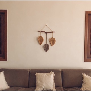 Macrame chiếc lá handmade treo tường trang trí