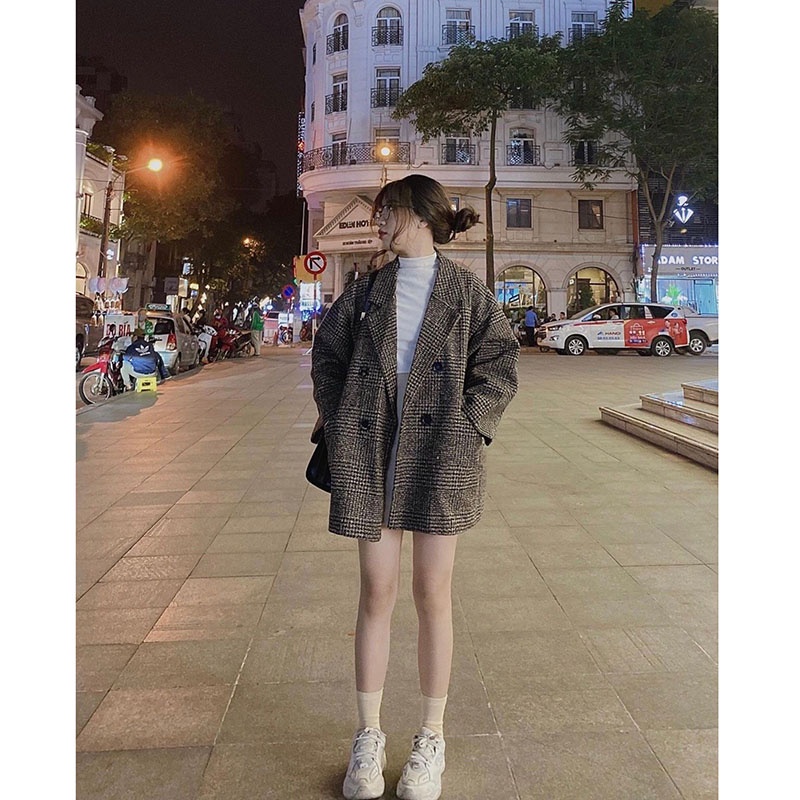 Áo Khoác Dạ Kẻ 2 Lớp Dày Dặn Hàng Quảng Châu M618- Lolla_Fashion