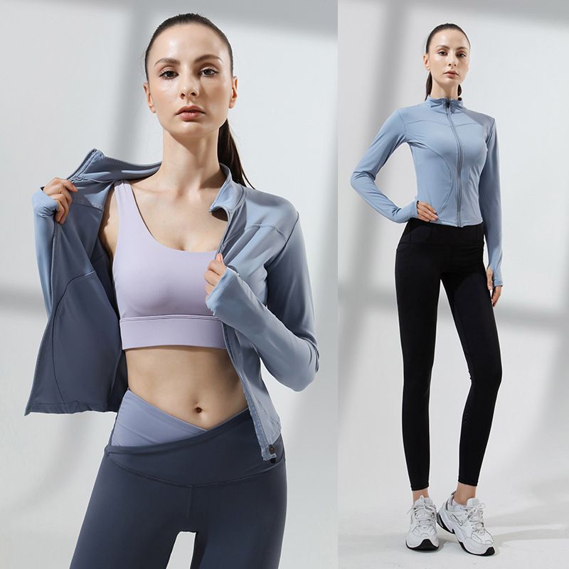 Áo khoác nữ tập gym yoga ôm body tôn dáng kéo khoá, yoga JACKET01