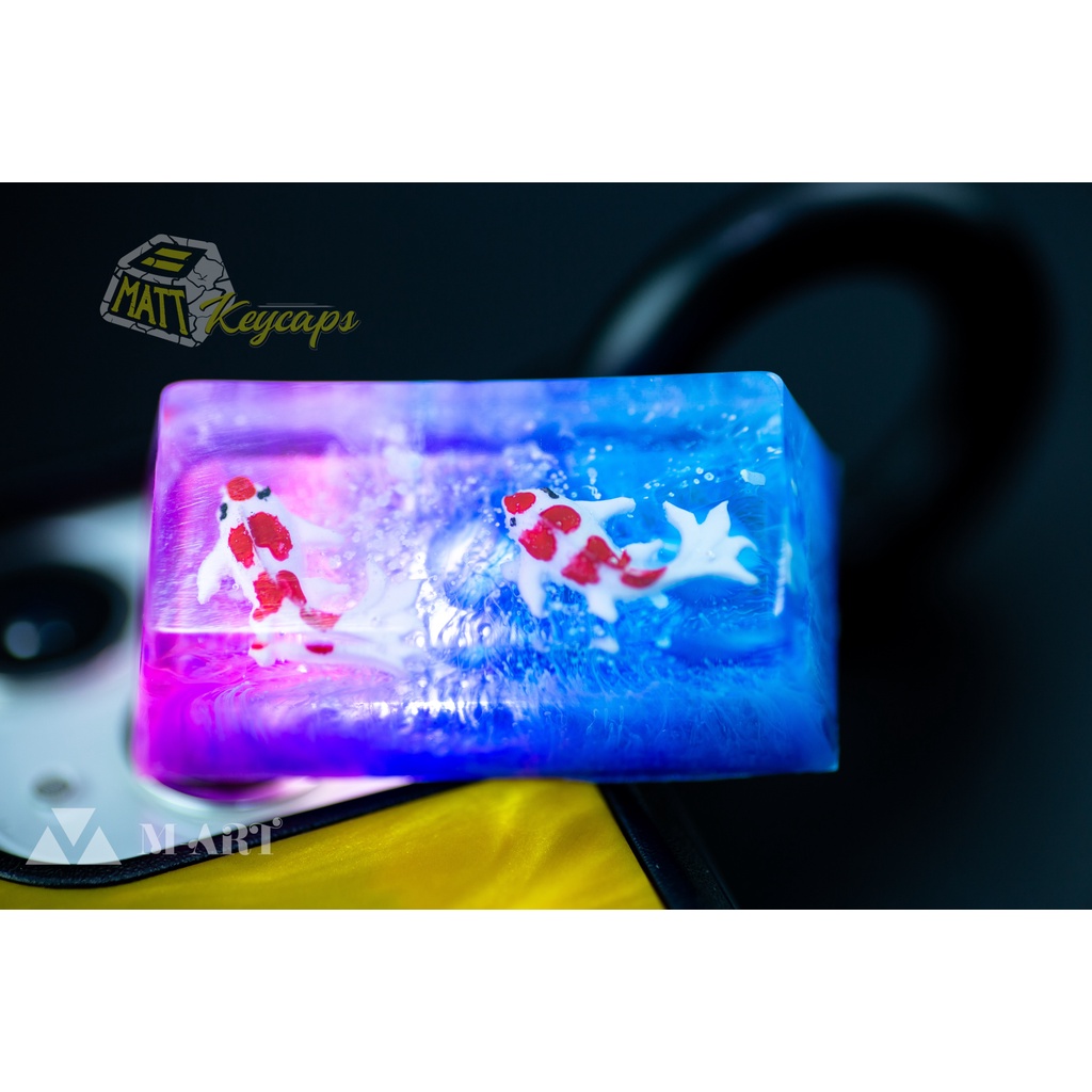 Keycap artisan cá koi 2U trang trí bàn phím cơ