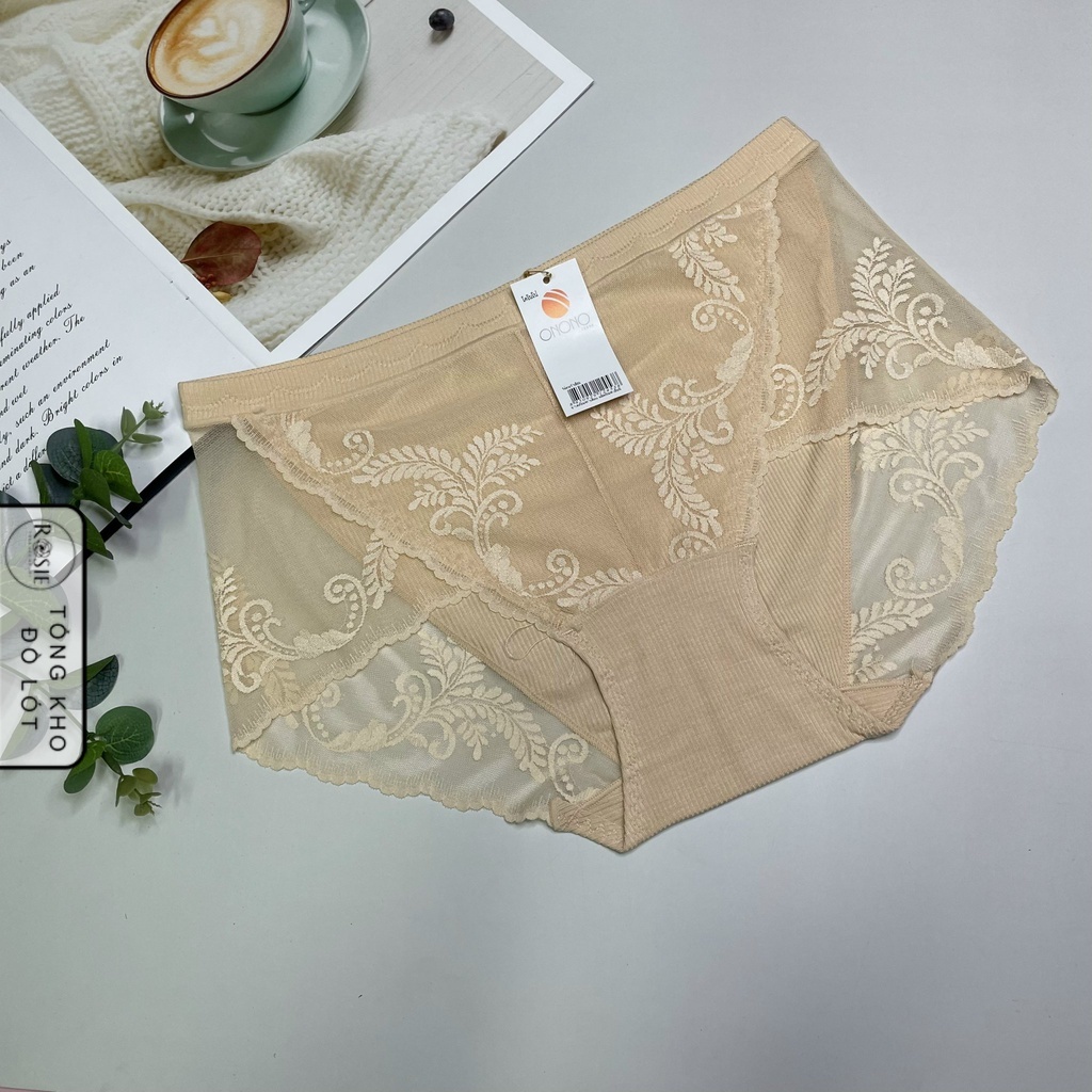 Quần lót cotton phối ren mềm đẹp , mẫu quần cạp cao form to thoải mái 1029 - ROSIE Chính hãng