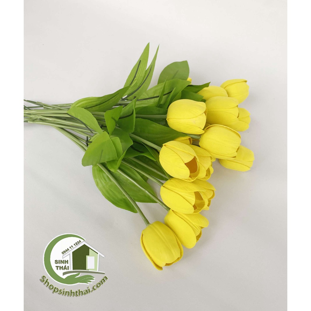 Cành hoa tulip màu vàng - Hoa giả cao cấp