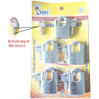 Bộ 5 ổ khóa chống cắt 60mm Yeti