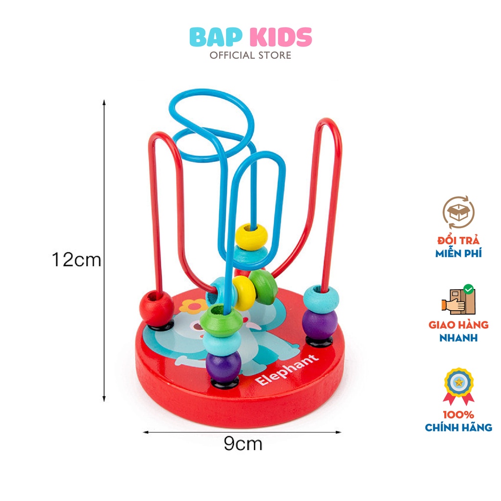 Đồ Chơi Bapkids, Bộ Luồn Hạt Bằng Gỗ Cho Bé Luyện Kỹ Năng Cơ Bản