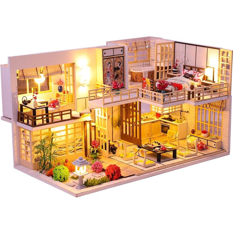 Kèm Mica và keo dán gỗ – Mô hình nhà gỗ búp bê Dollhouse DIY – M030A The Elegant Japanese House