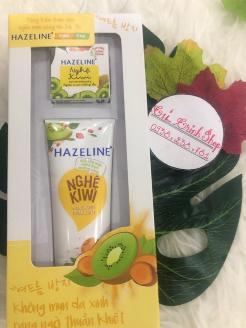 Sữa rửa mặt ngừa mụn sáng da Hazeline nghệ kiwi tuýp 50g +Tặng kem nén 3g