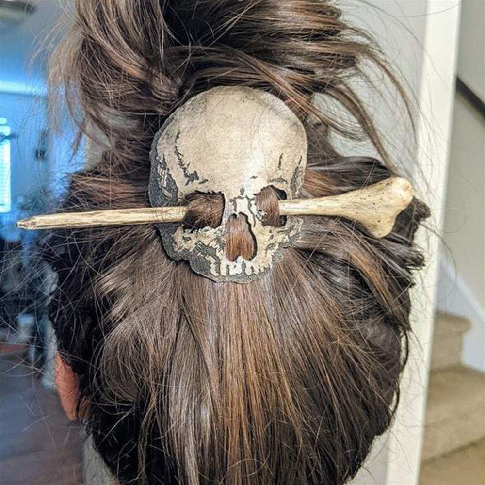 Kẹp Tóc Trang Trí Halloween Hình Đầu Lâu Phù Thủy Cổ Điển Cho Nữ