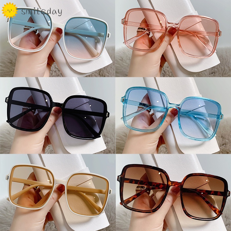 Kính Mát Gọng Vuông Nhiều Màu Chống Bức Xạ Phong Cách Hàn Quốc