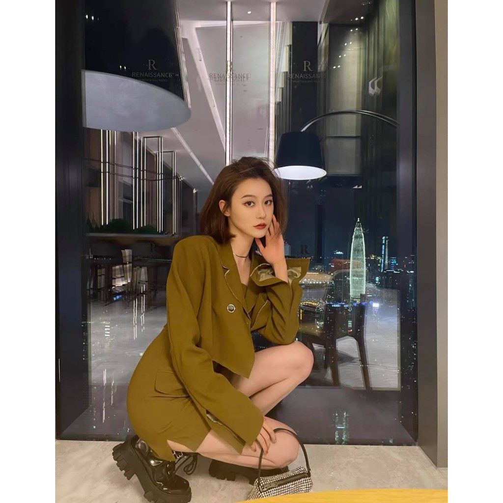 🌼Set Áo Khoác + Đầm Cup Ngực Hàng Thiết Kế Ôm Body Siêu Gợi Cảm 🌼🌵🌲