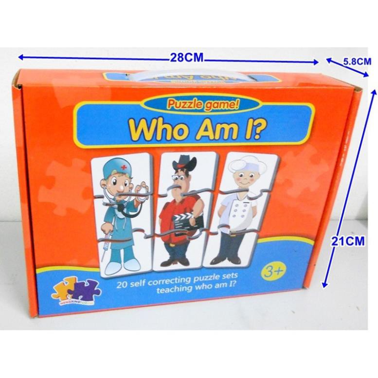 Ghép hình 3 mảnh TO DÀY chủ đề nghề nghiệp Tôi là ai - Match it Puzzle game - Who Am I