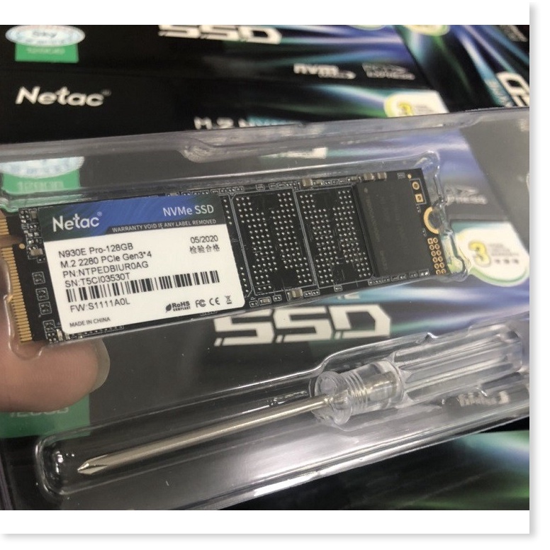 📌 SSD Netac 128GB M.2 2280 NVMe PCIe N930E Pro Gen3*4 Chính Hãng Dùng Cho Laptop PC - Bảo hành 36 tháng 1 đổi 1