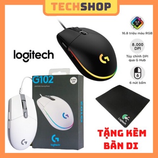 Chuột gaming LOGITECH G102 ,Chuột chơi game có led Rgp Độ Chính Xác Cao 8000dpi,tặng kèm bàn di ,bảo Hành 12 tháng