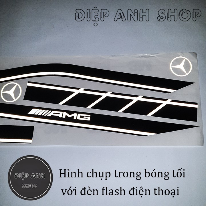 Tem xe SH - Tem chỉ AMG phản quang màu Đen - Tem SH chế