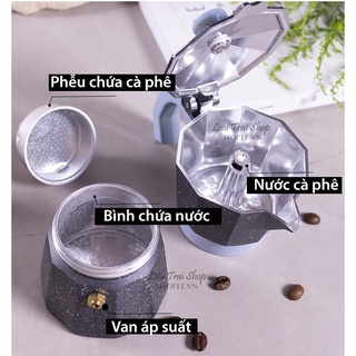 Bình pha cà phê Moka pot pha espresso phong cách Italy