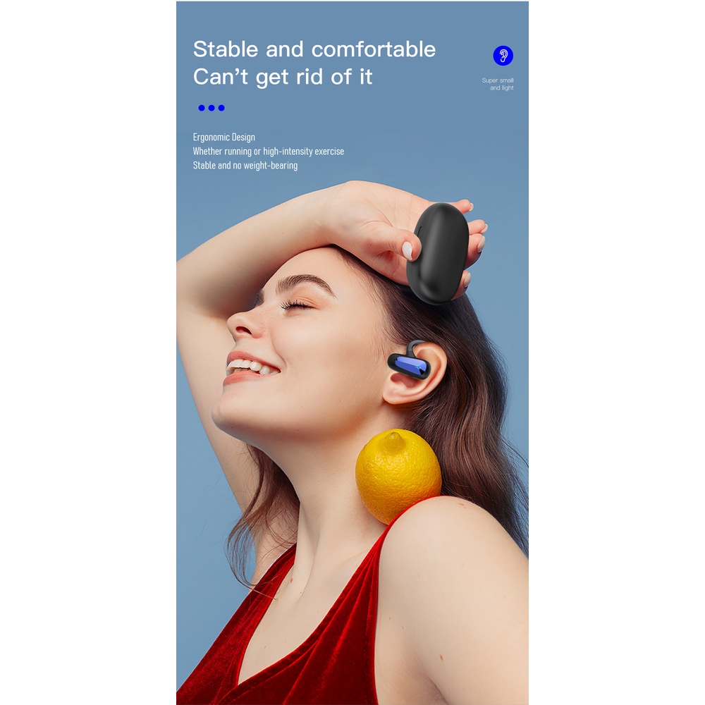 2022 Tai Gắn Không Dẫn Tai Nghe Bluetooth Sạc Số Lượng Màn Hình Thật Sự Không Dây Dẫn Truyền Xương Tai Nghe Mà Không Cần Luyện Tập Thể Dục Thể Thao Tai Nghe Kinh Doanh tai Nghe