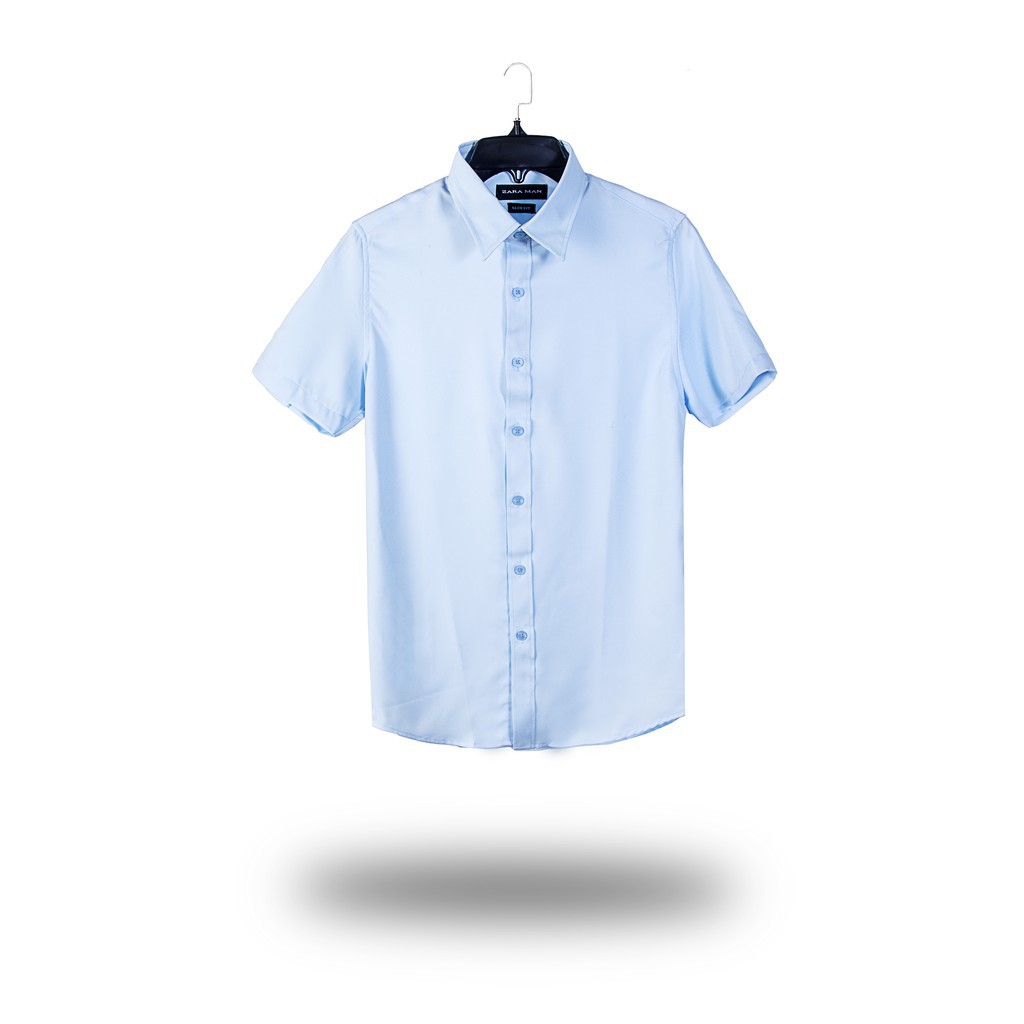 Sơ mi màu ngắn tay trơn thời trang văn phòng thời trang công sở | BigBuy360 - bigbuy360.vn