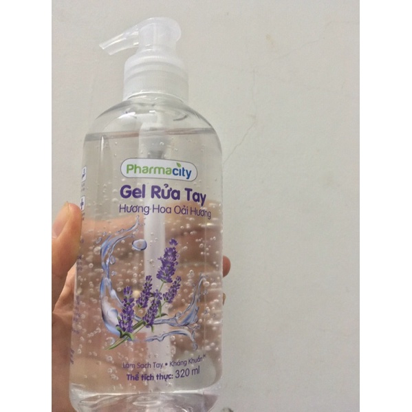 Gel rửa tay khô 320ml chai có vòi hương trà xanh và lavender Parmacity