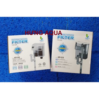 Lọc thác - lọc thác mini treo bể cá cảnh - lọc thác treo thành bể XP-03, XP-06 (kèm lọc váng và Vật liệu lọc)