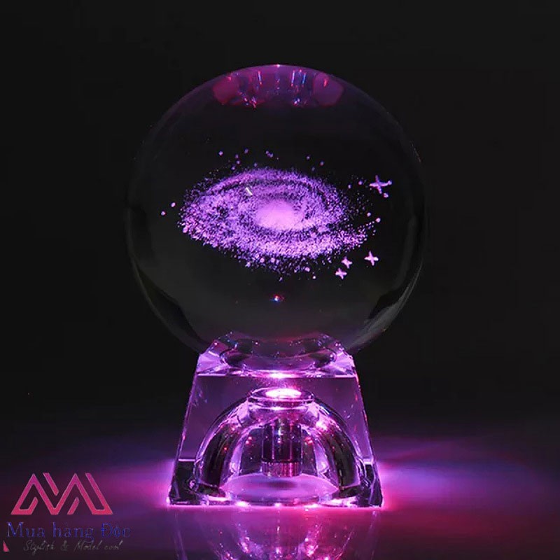 Quà Tặng Độc 🎁 🎁 🎁 Bộ Quả Cầu Pha Lê Galaxy 3D LED Dải Ngân Hà