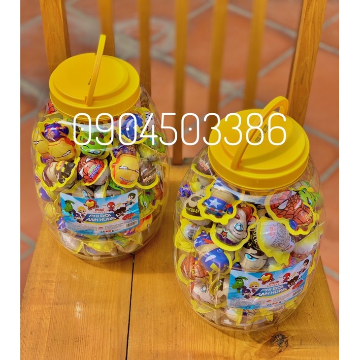 Kẹo Socola Trứng Đồ Chơi Siêu Anh Hùng Cho Bé Thái Dương Lọ 60 Chiếc