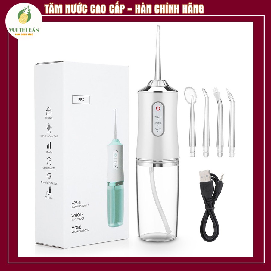 Tăm Nước Oral Irrigator cầm tay C8 - Máy tăm nước vệ sinh răng miệng cực sạch- Sạc USB, 3 mức độ !